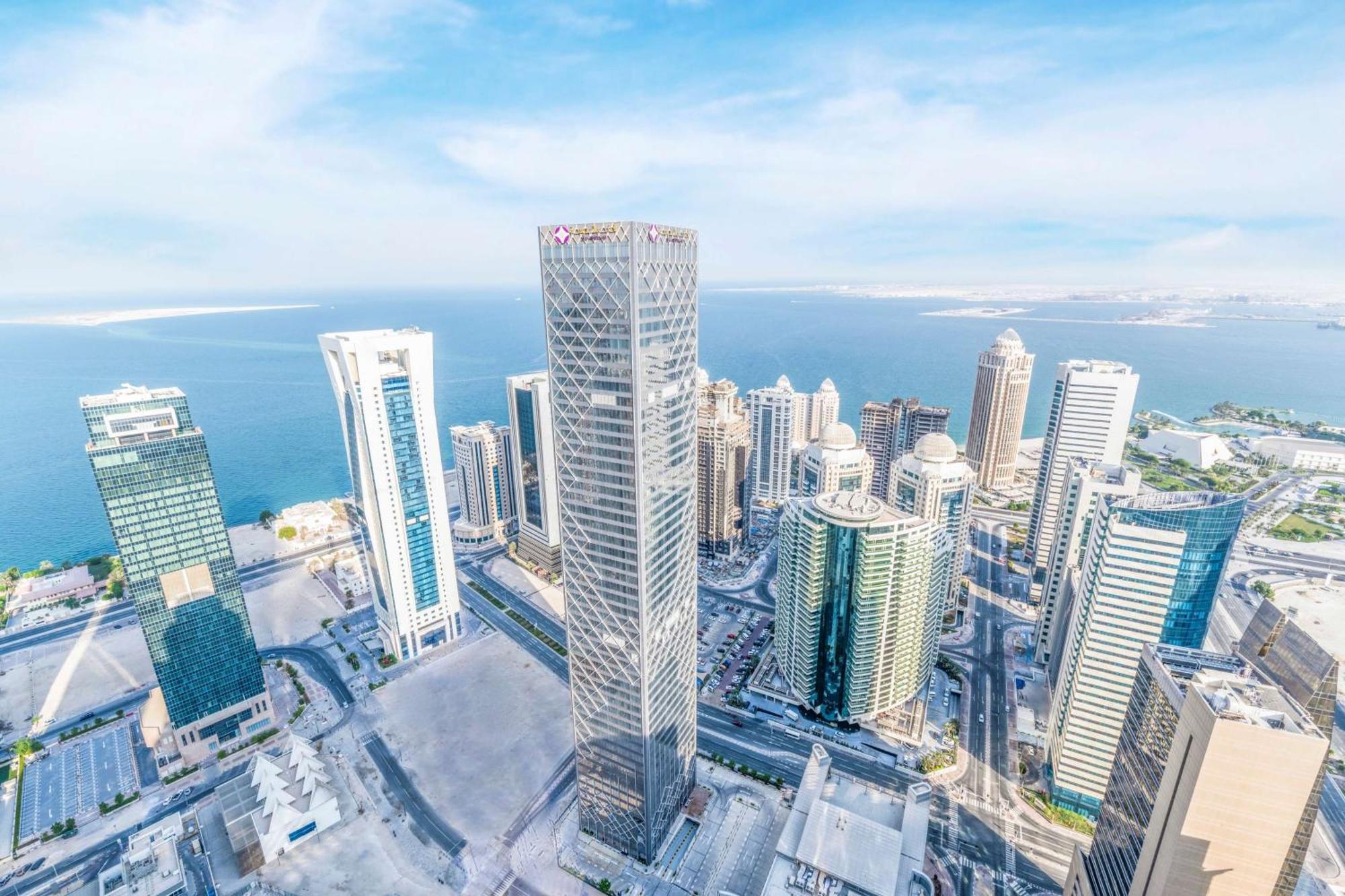 Aleph Doha Residences, Curio Collection By Hilton Exterior foto Aerial view of the West Bay district